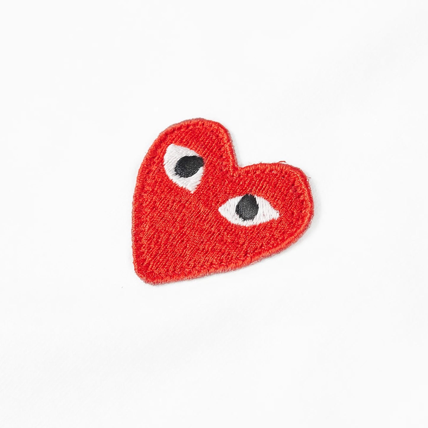 COMME DES GARCONS PLAY BASIC LOGO TEE WHITE & RED