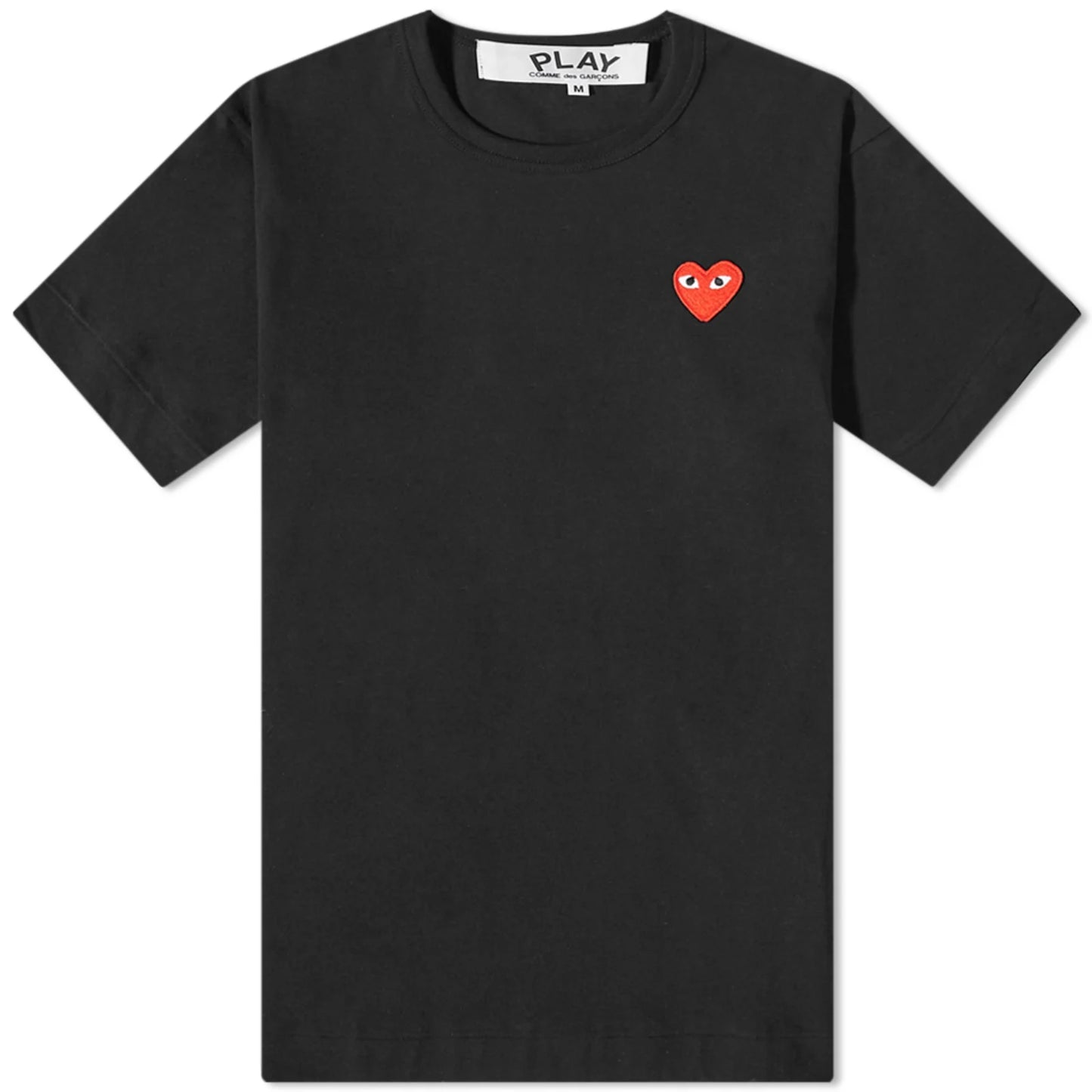 COMME DES GARCONS PLAY BASIC LOGO TEE BLACK & RED