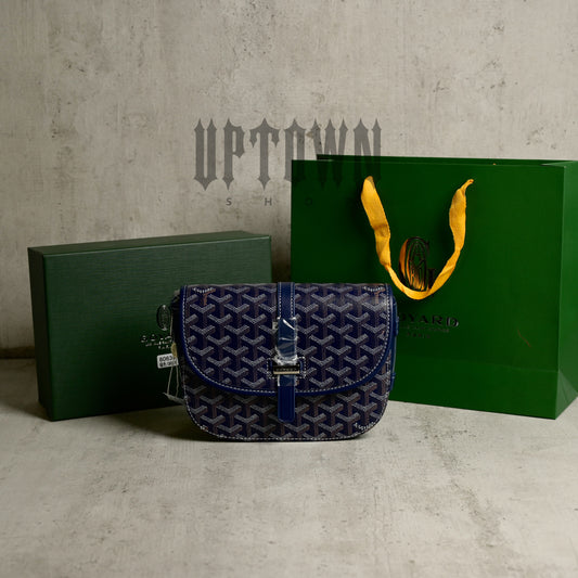 Goyard Goyardine Belvedere PM Messenger Bag Dark Blue