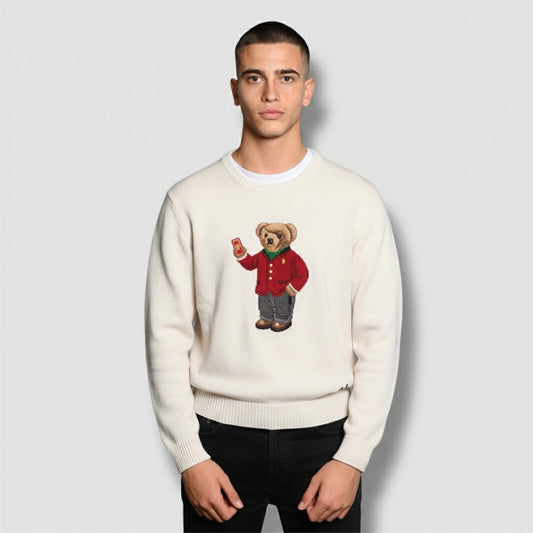 Ralph Lauren bear sweater white red