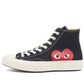 COMME DES GARCONS PLAY X CONVERSE CHUCK TAYLOR 1970S HI BLACK