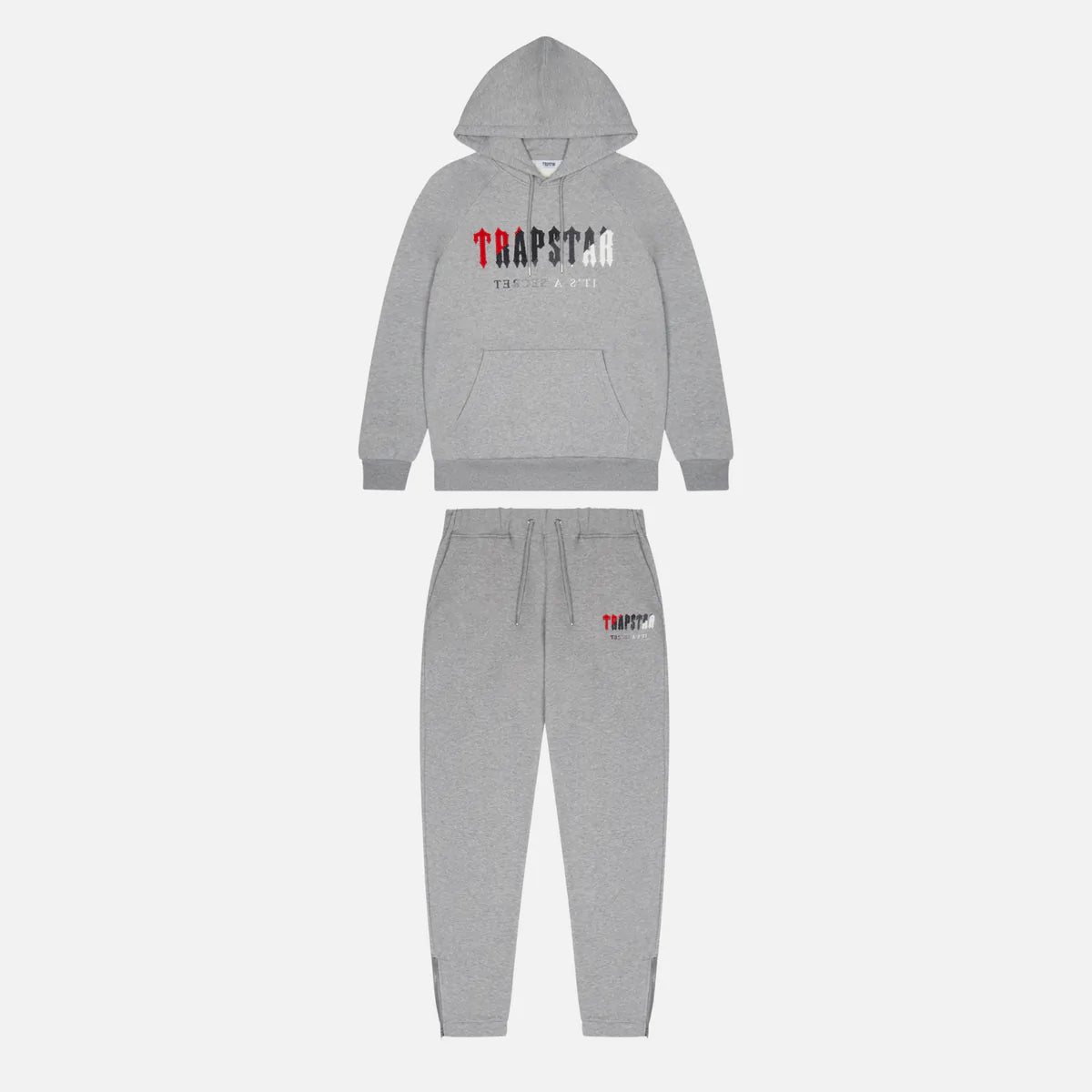 TRAPSTAR GREY / RED CHENILLE DECODED TRACKSUIT